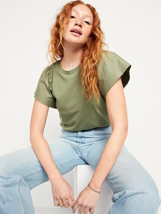 Flutter-Sleeve Combination Top Product Image