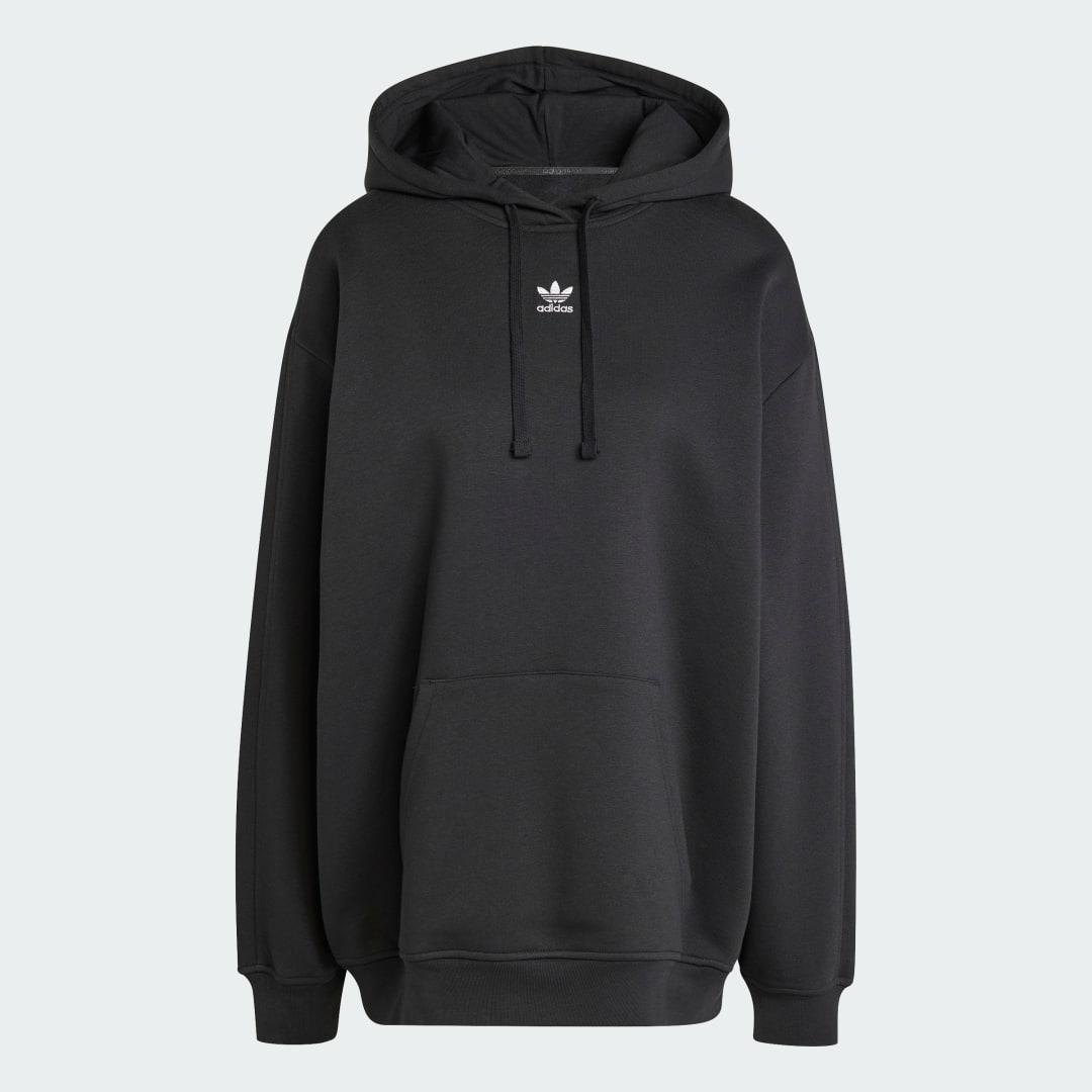 adidas Essentials Oversized Fleece Hoodie Medium Grey Heather XL Womens Product Image