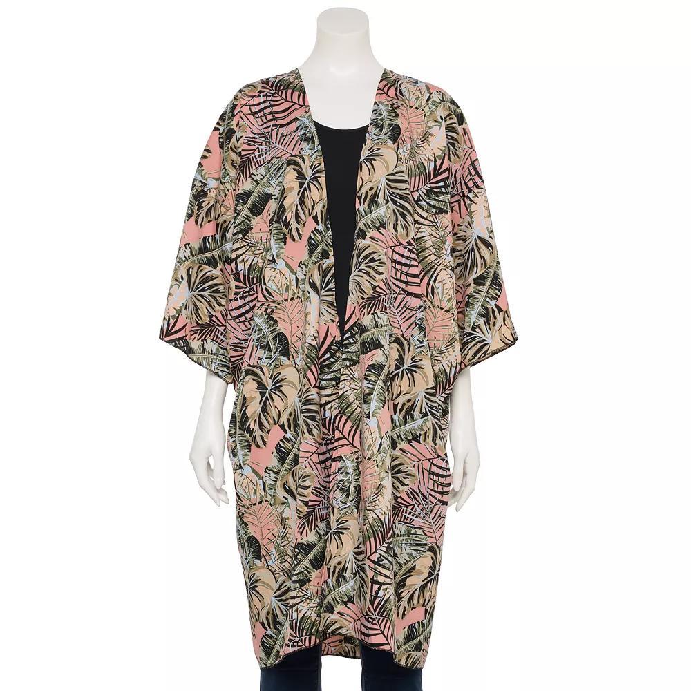 Women's Couture Gems Safari Print Kimono, Pink Product Image