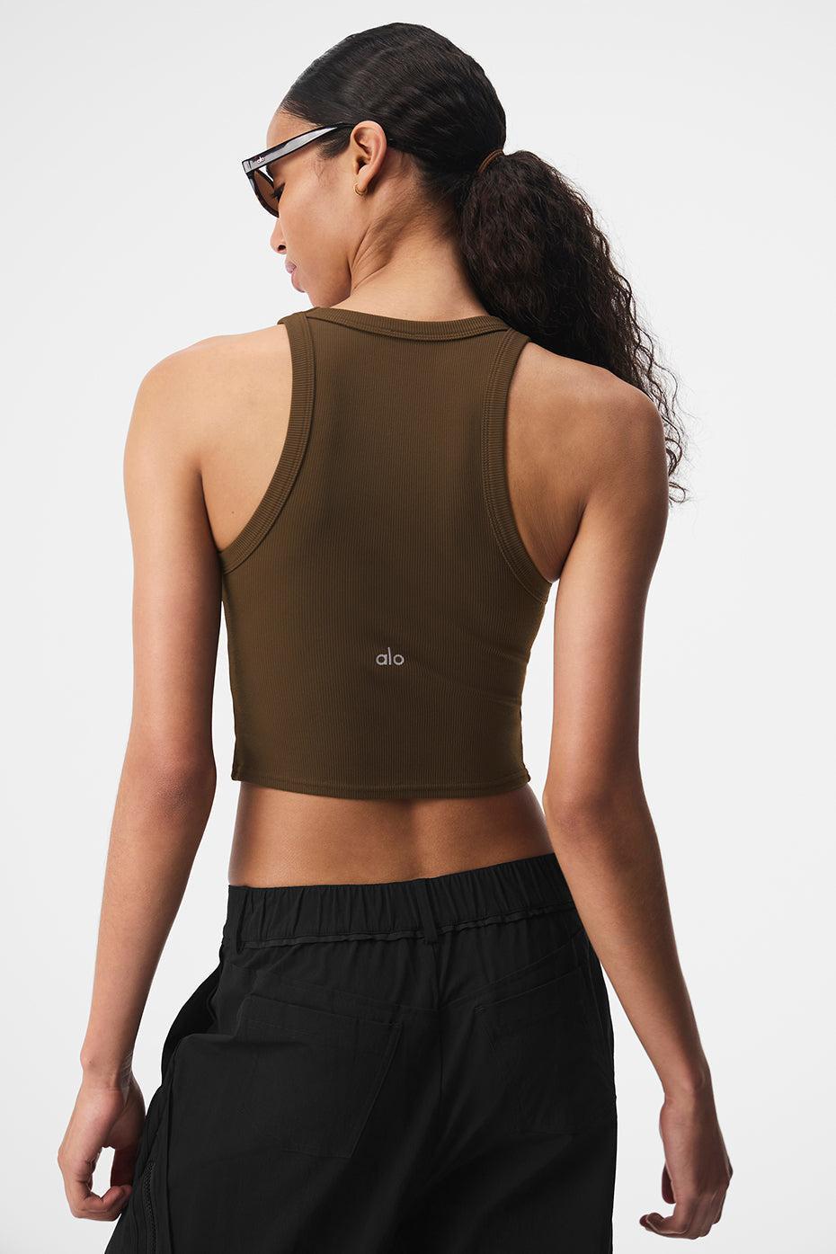 Goddess Ribbed Go-To Tank - Espresso Product Image
