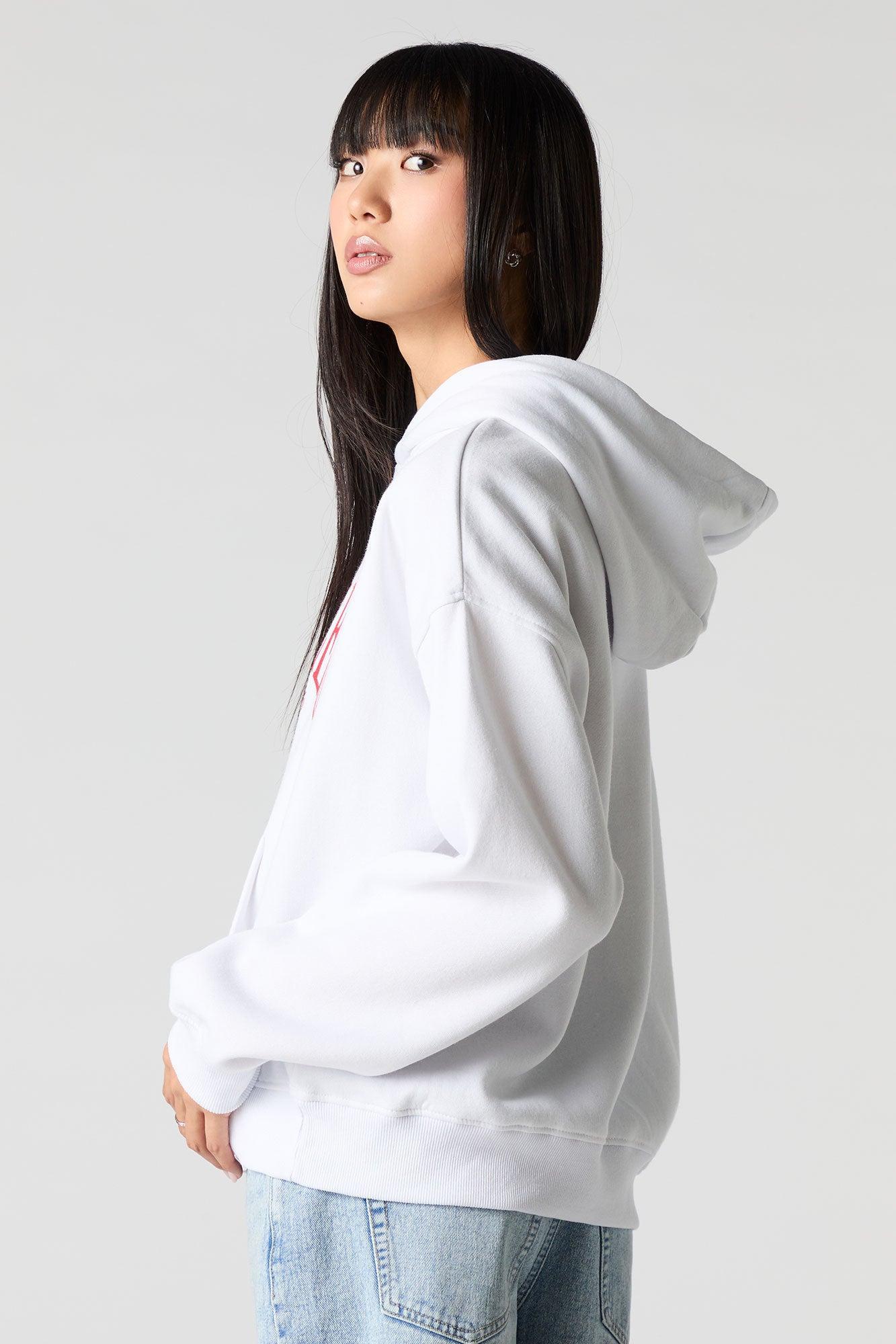 Oversized Graphic Fleece Hoodie Female Product Image
