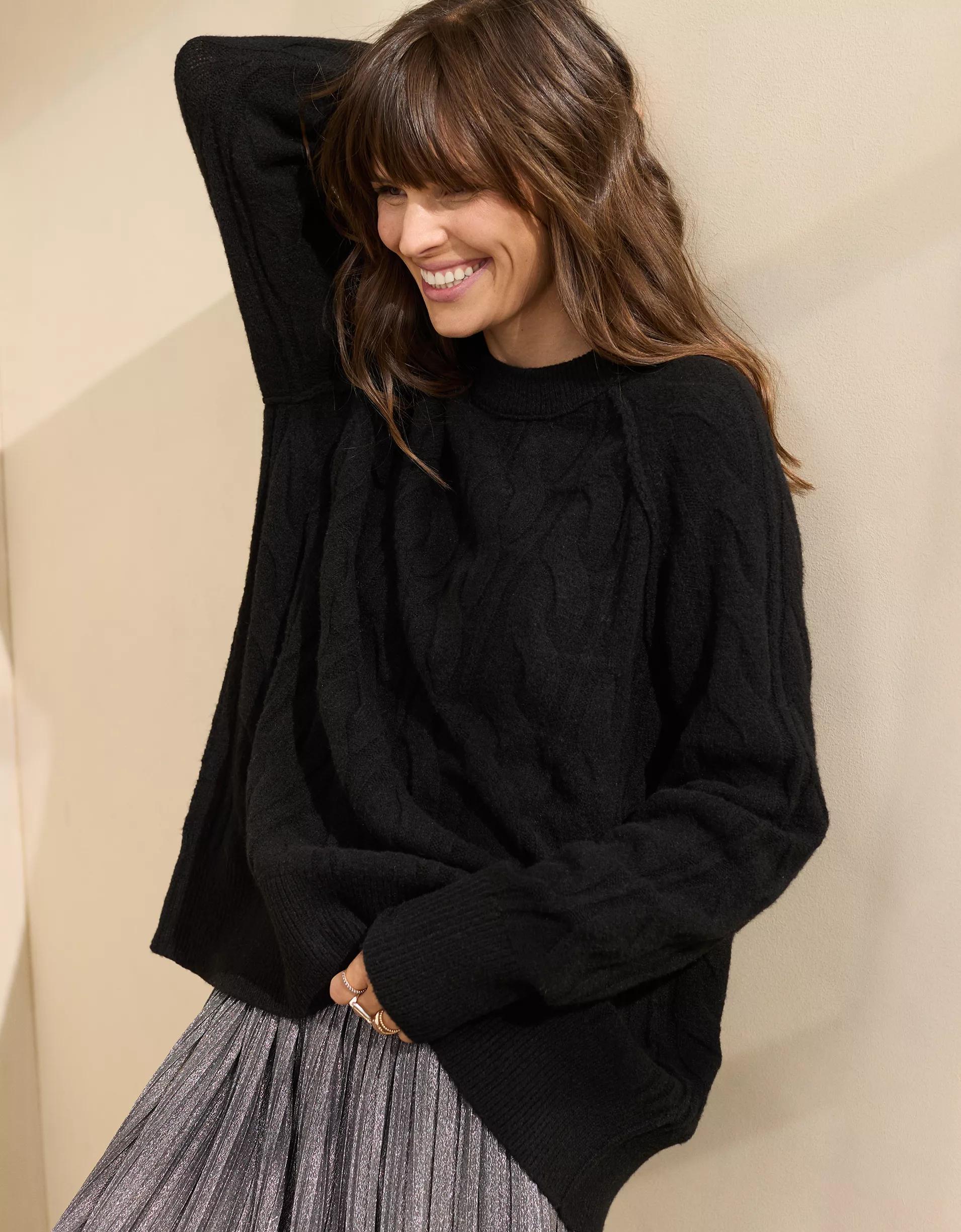 Aerie unREAL Cable Crew Sweater Product Image