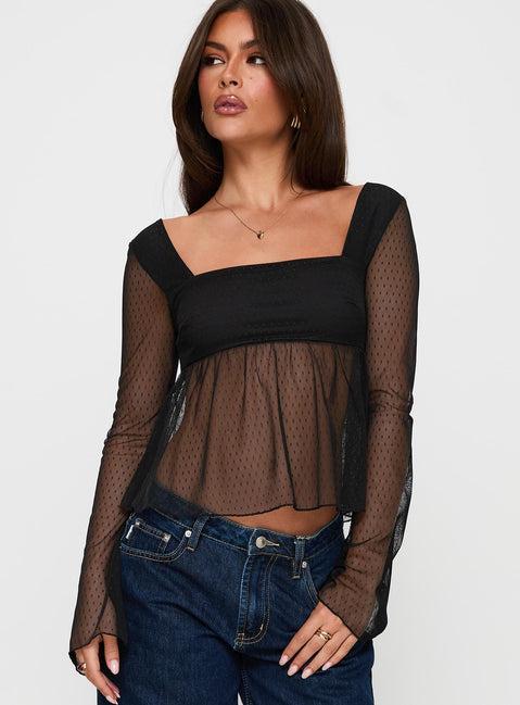 Fiorello Long Sleeve Top Black Product Image