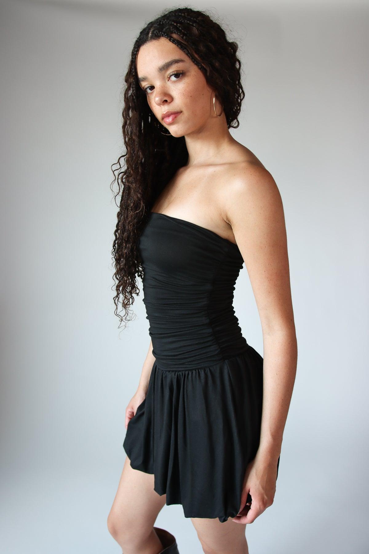 Strapless Bubble Hem Mini Dress Product Image