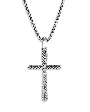 David Yurman Sterling Silver Amulets Diamond Draped Cross Pendant Product Image