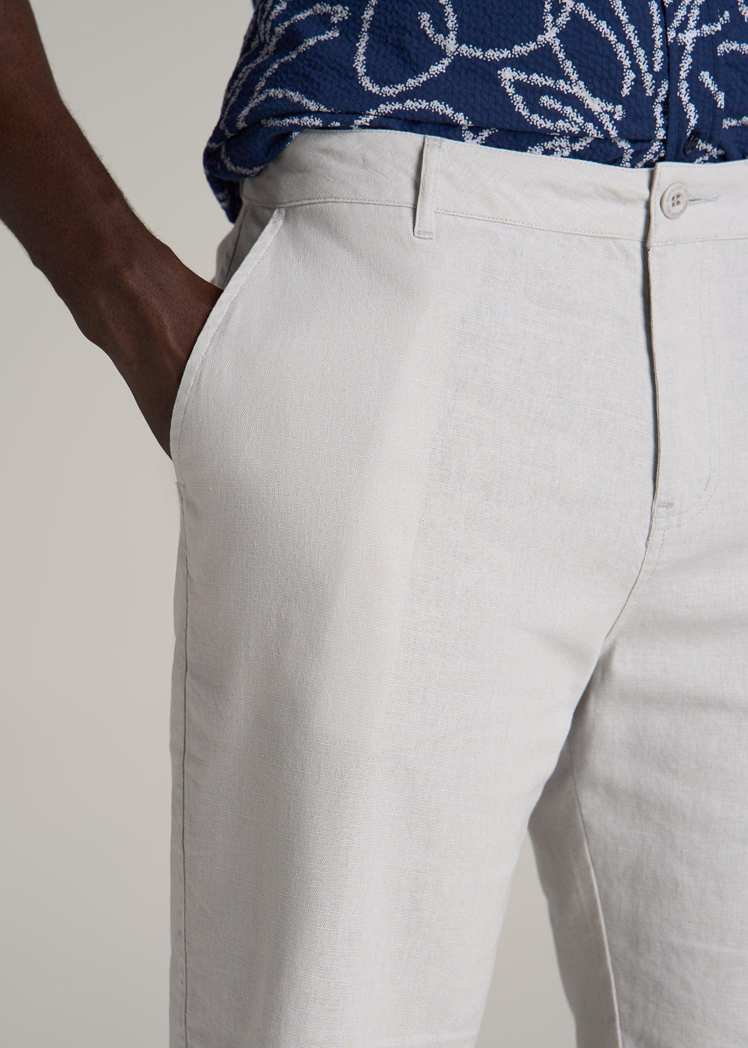 Linen Shorts For Tall Men in Burnt Orange Product Image