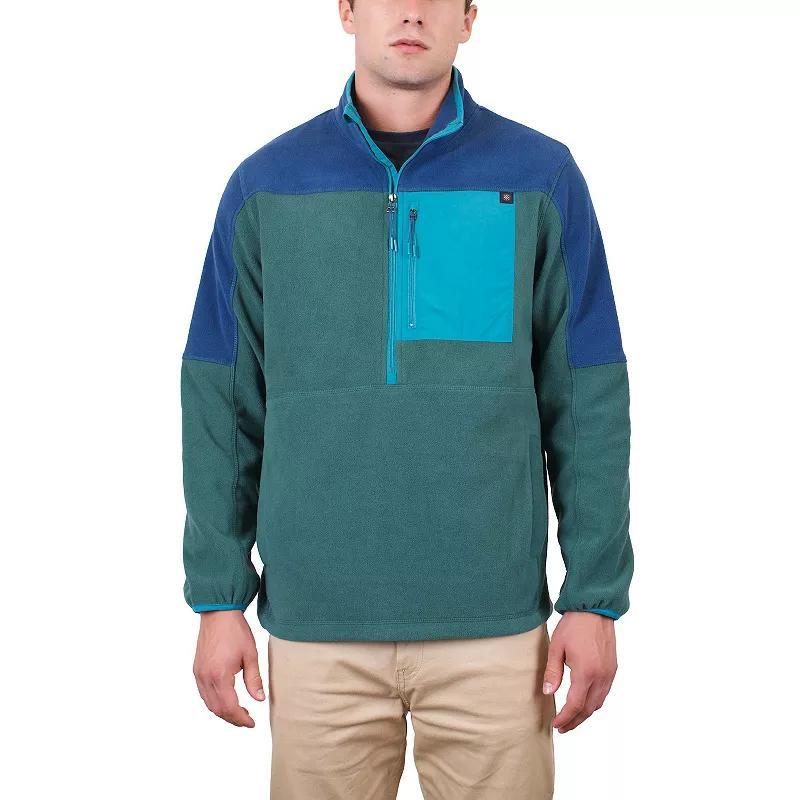 Men's Mountain and Isles 1/2-Zip Colorblock Polar Fleece Sweatshirt, Size: XL, Gulf Coast Black Product Image
