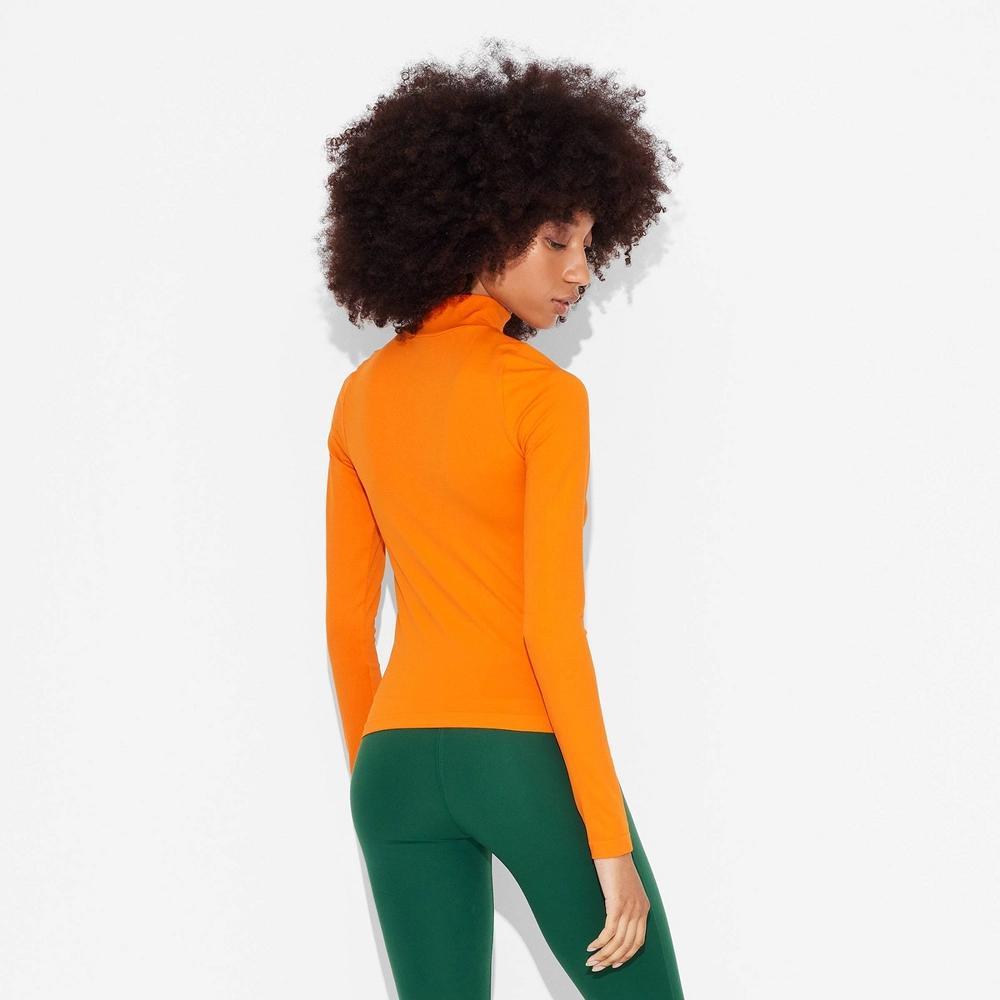 Womens Game Day Long Sleeve Mock Turtleneck T-Shirt - Wild Fable Orange XXS Product Image