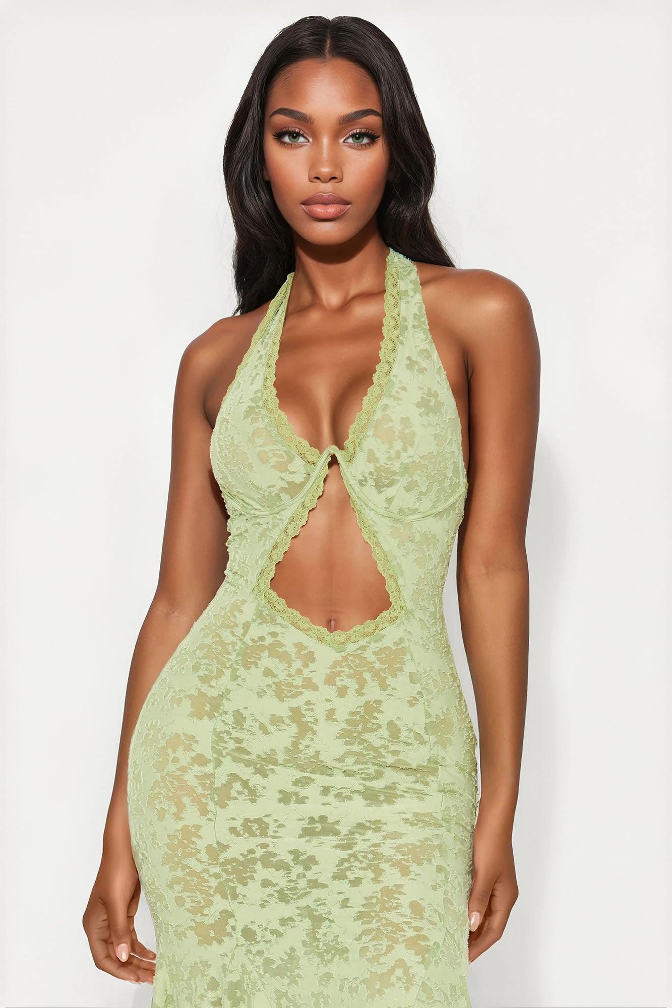 Brielle Lace Maxi Dress - Sage Product Image