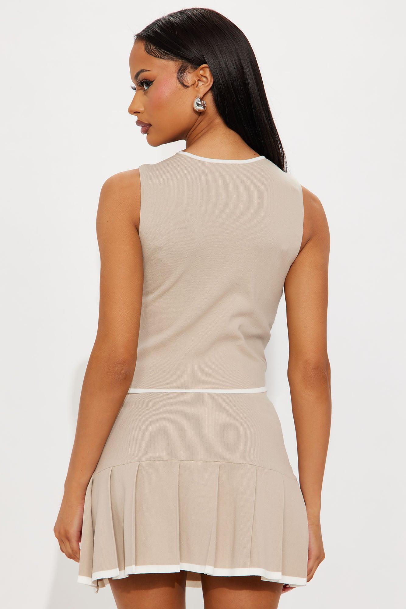 The Melody Sweater Skirt Set - Tan Product Image
