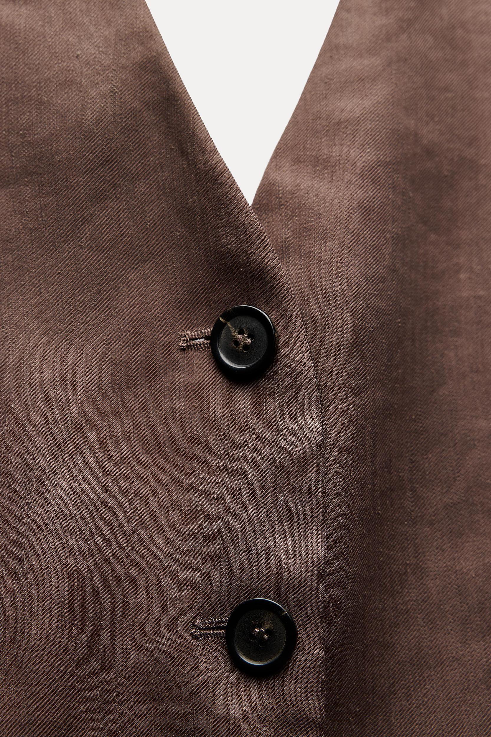 ZW COLLECTION LINEN BLEND HALTER VEST Product Image