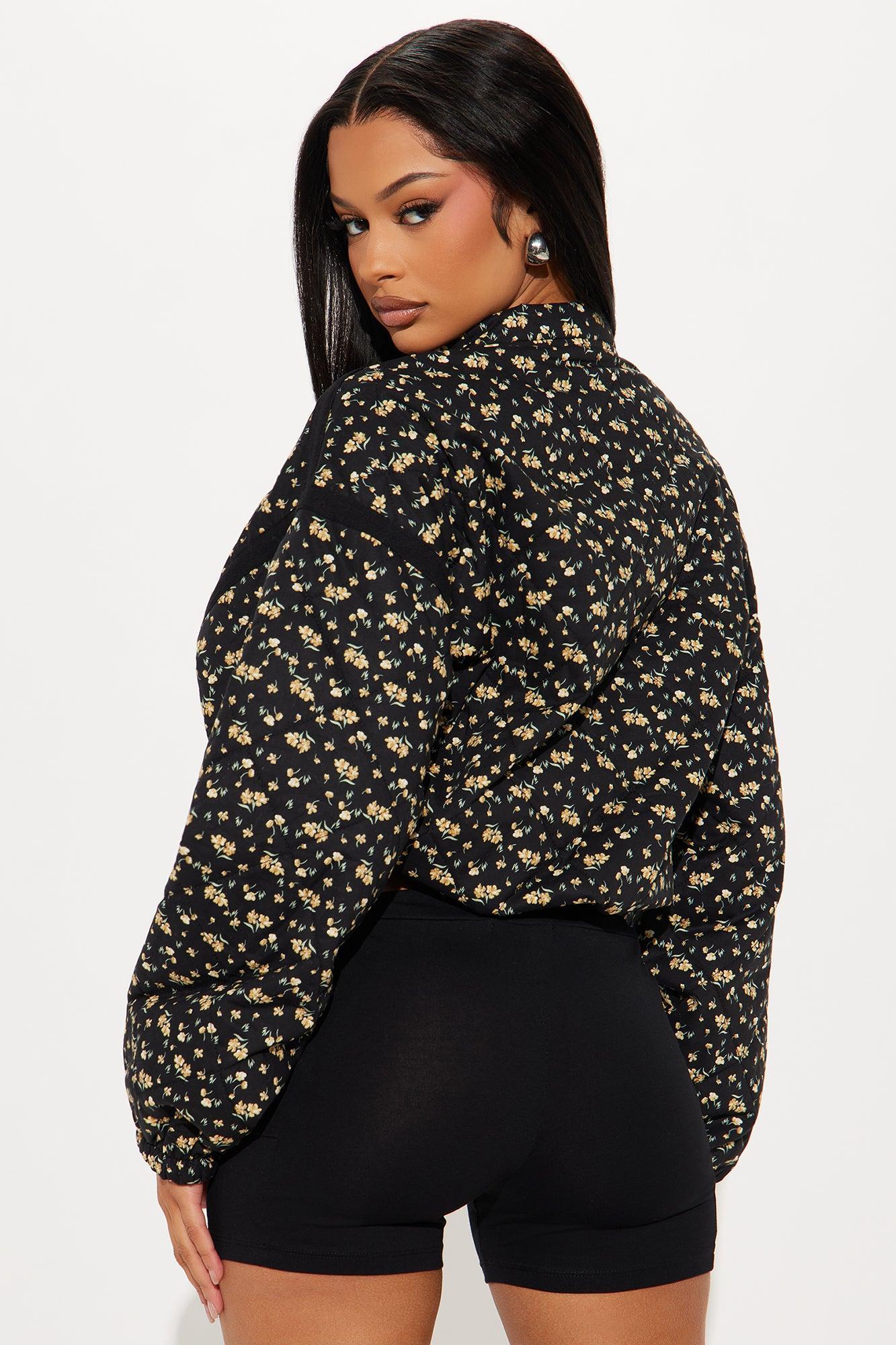 As Sweet As Ever Oversized Quilted Jacket - Black Product Image