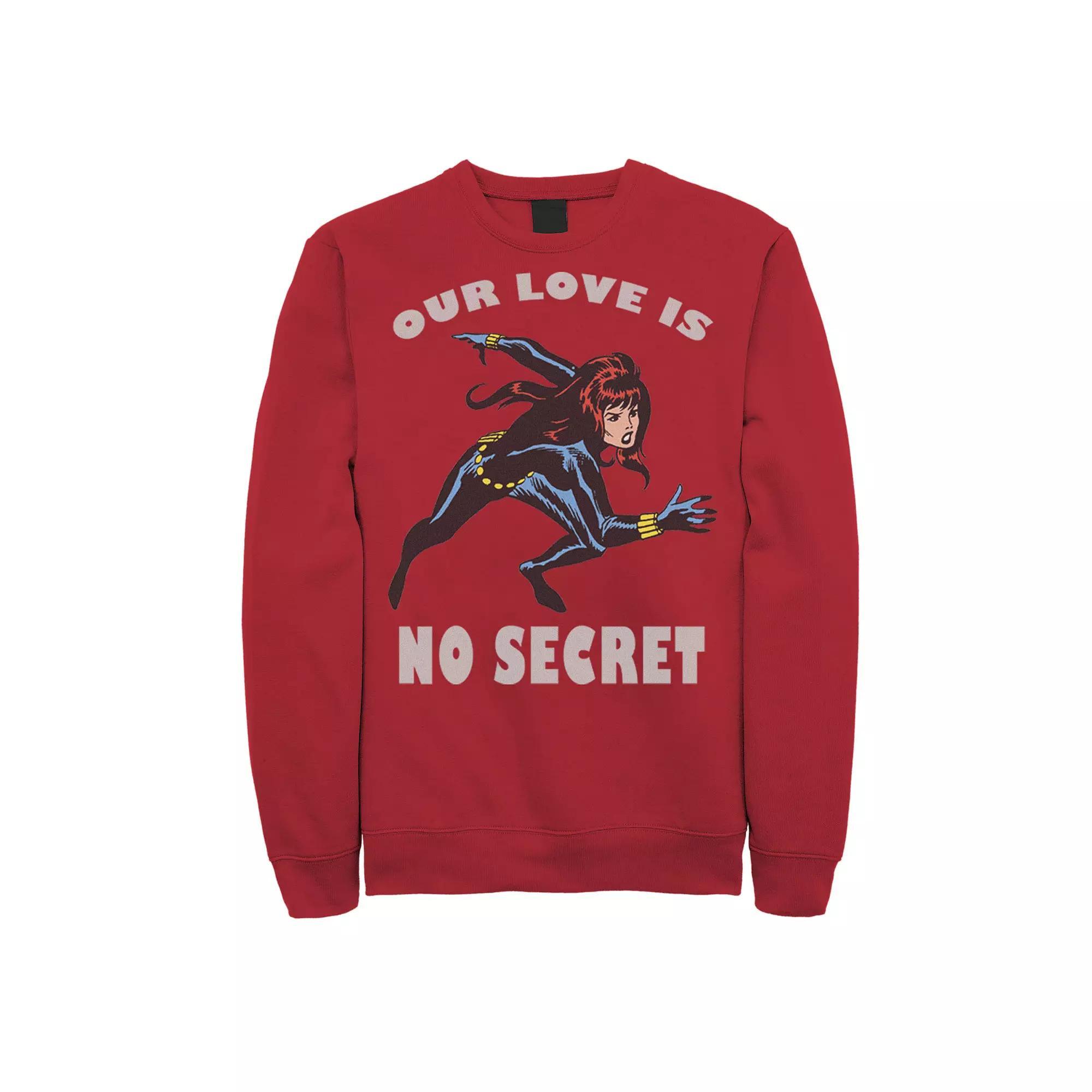 Men's Marvel No Seceret Love Valentines Day Sweatshirt, Size: Large, Red Product Image