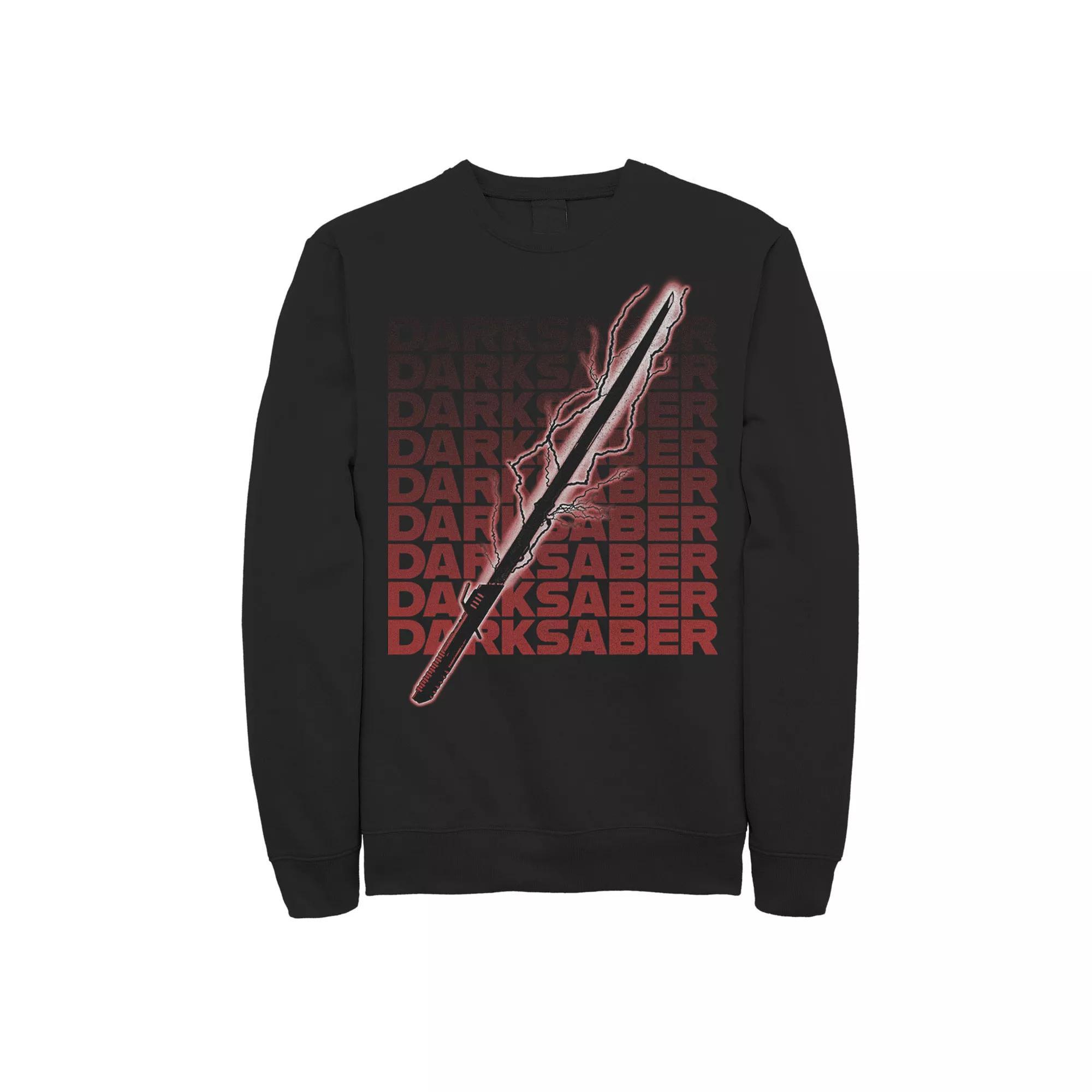 Men's Star Wars The Mandalorian The Darksaber Word Stack Sweatshirt, Size: Large, Black Product Image