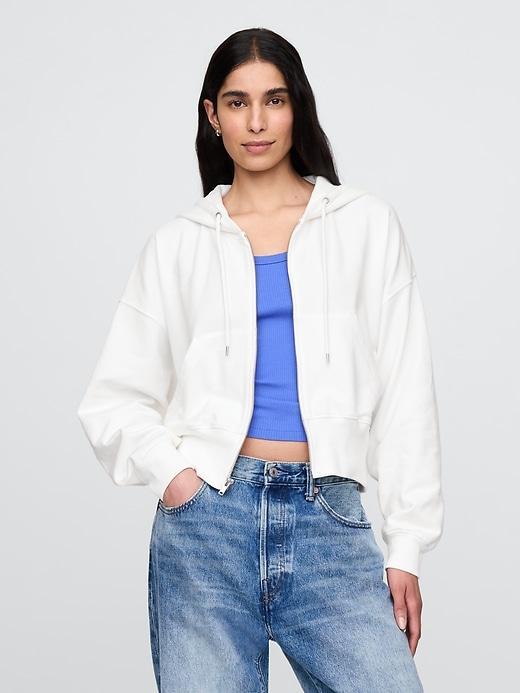 Heavyweight French Terry Oversized Zip Wedge Hoodie Product Image