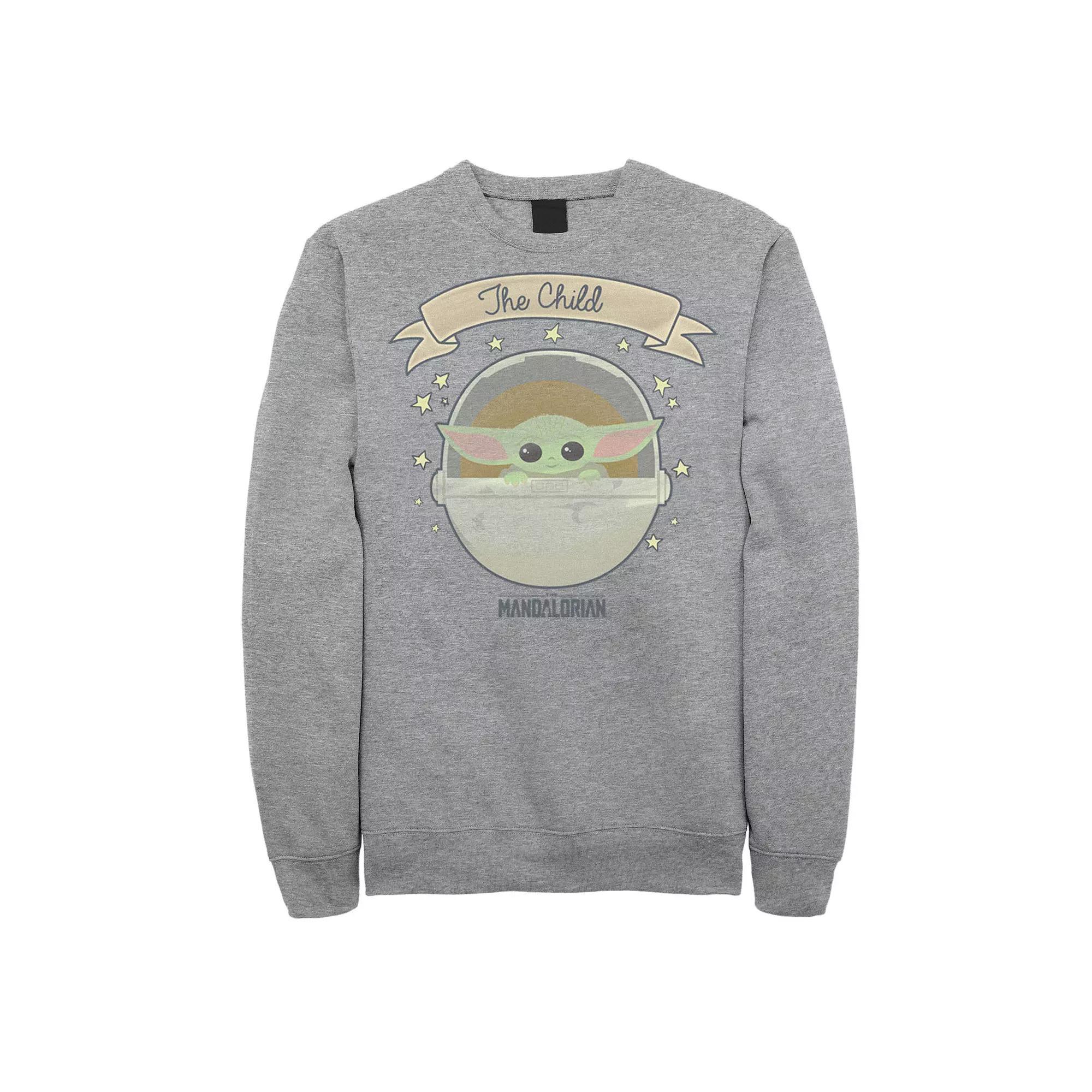 Men's Star Wars The Mandalorian The Child Cute Star Bassinet Sweatshirt, Size: XL, Athletic Grey Product Image