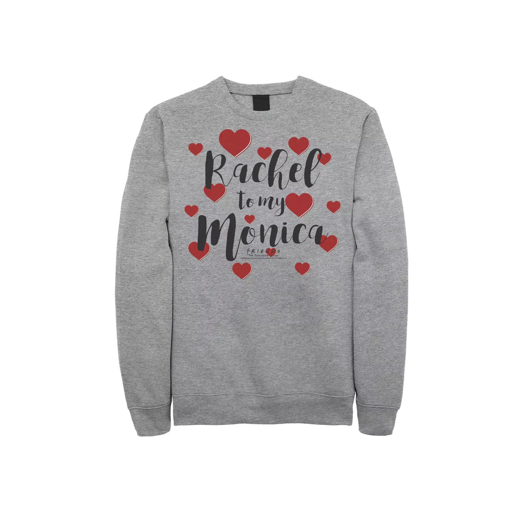 Men's Friends You're The Chandler To My Monica Hearts Sweatshirt, Size: XL, Athletic Grey Product Image