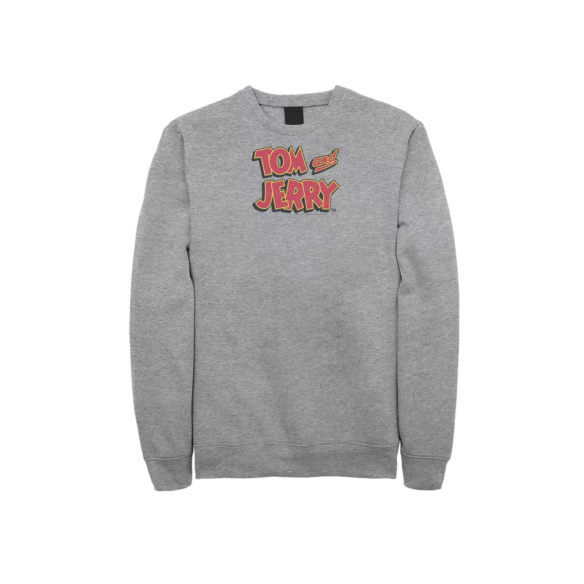 Men's Tom & Jerry Tom Jerry Logo Sweatshirt, Size: XXL, Athletic Grey Product Image