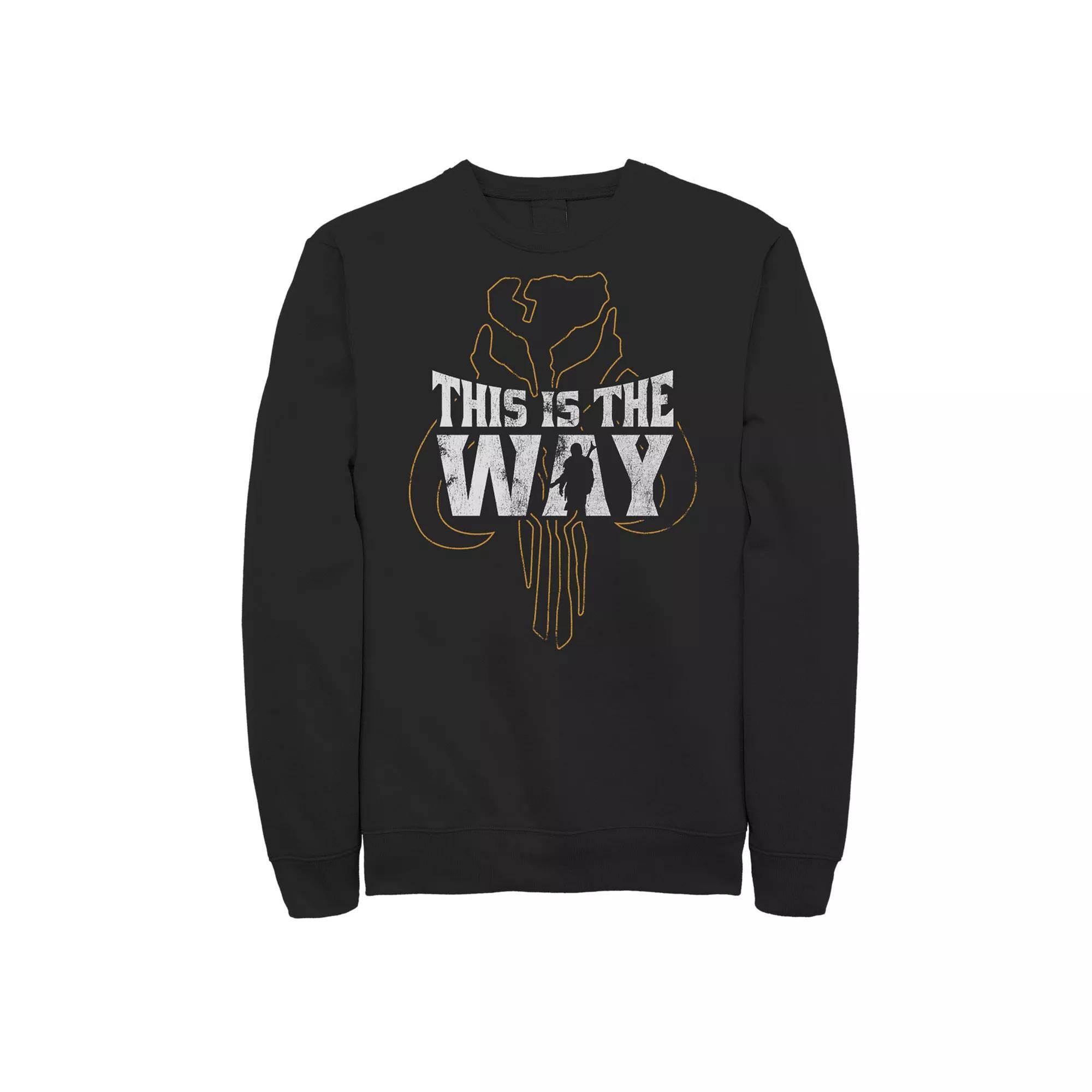 Big & Tall Star Wars The Mandalorian This Is The Way Mythosaur Overlay Sweatshirt, Men's, Size: 4XL Tall, Black Product Image