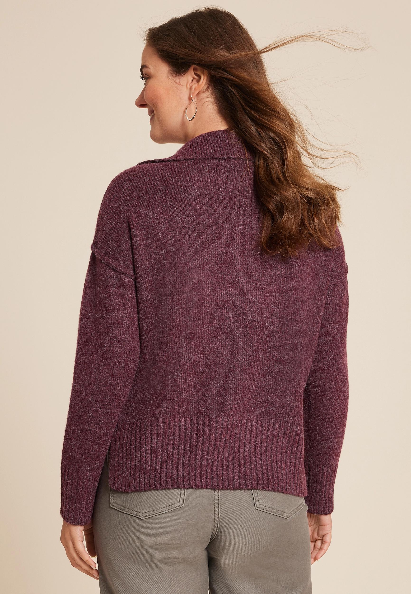 Maurices Womens Cozier Than Cashmere Collared Sweater Gray Size XX Large Product Image