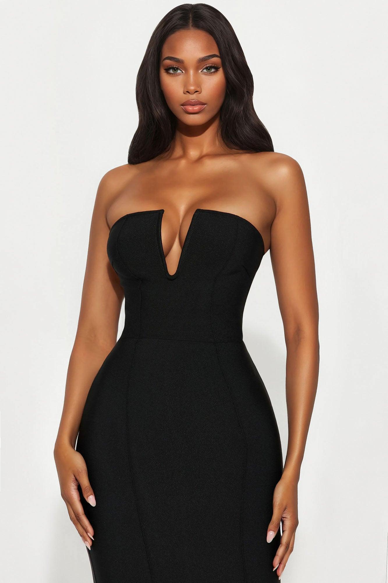 Someone To You Bandage Midi Dress - Black Product Image