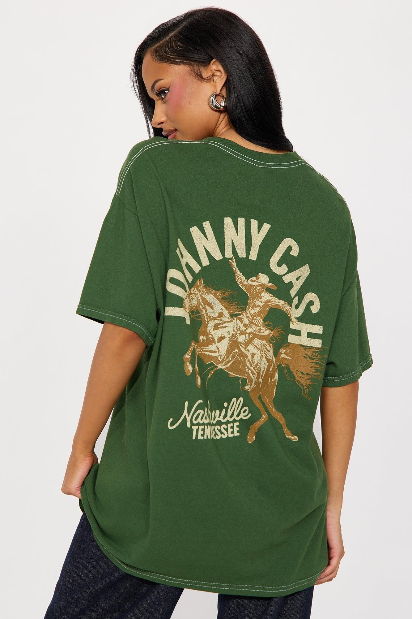 Johnny Cash Nashville Washed Tee - Green Product Image