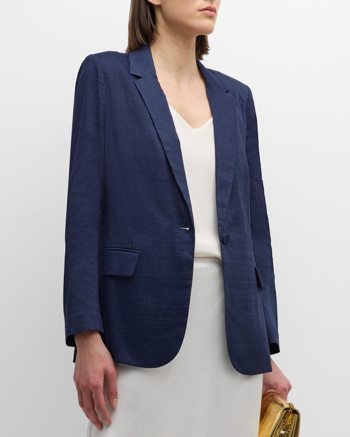Bria Viscose Linen Cutaway Blazer Jacket Product Image