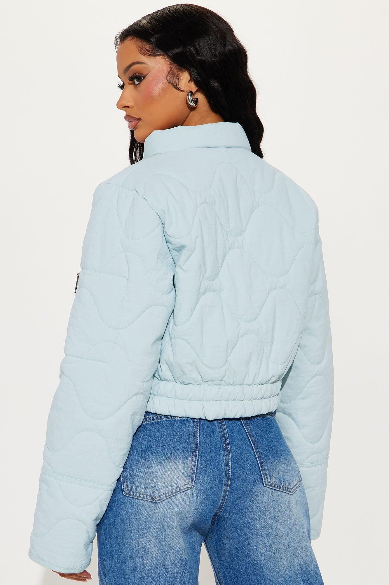 Chloe Quilted Lightweight Puffer Jacket - Light Blue Product Image