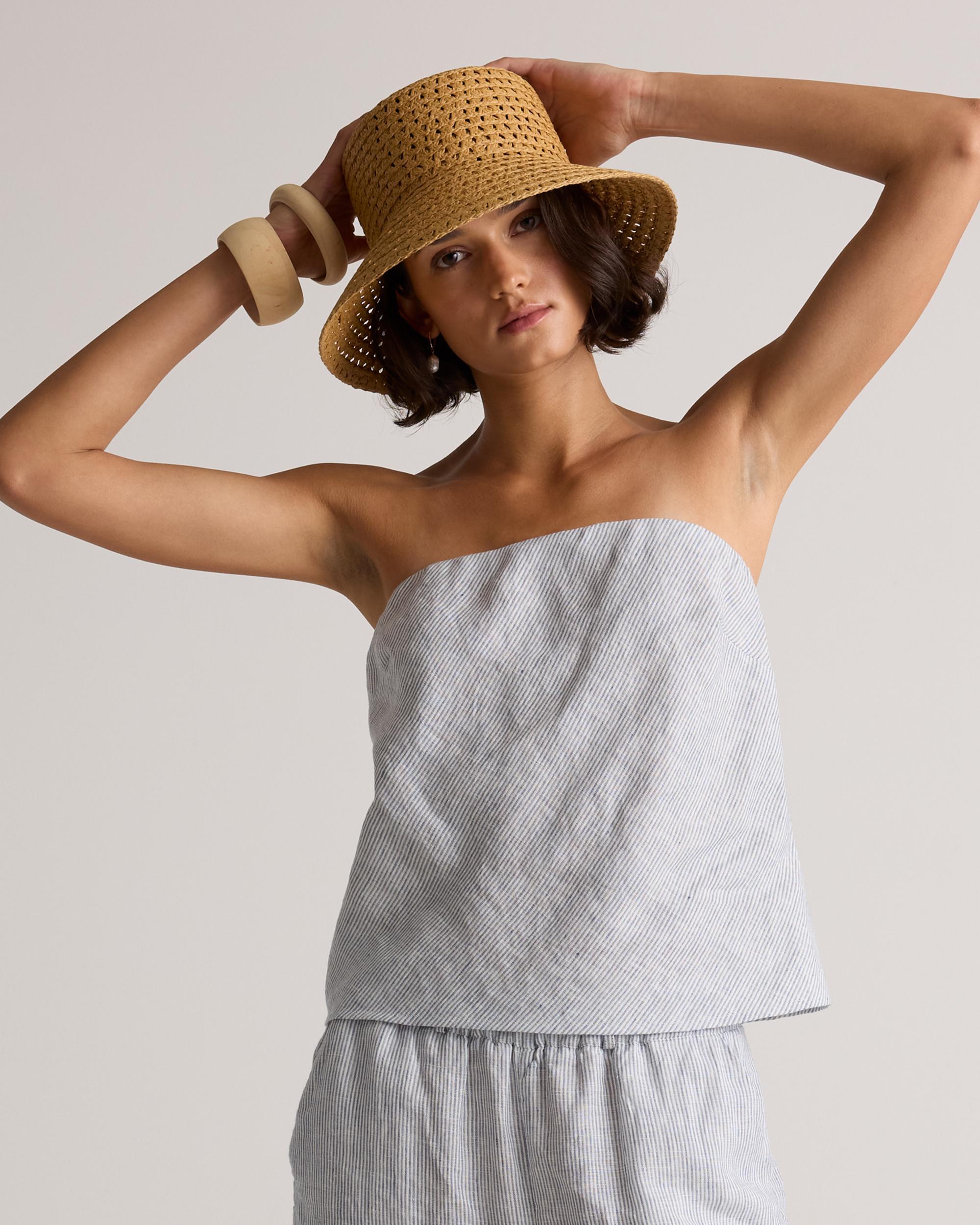 Quince | Women's 100% European Linen Strapless Top Size XL Product Image