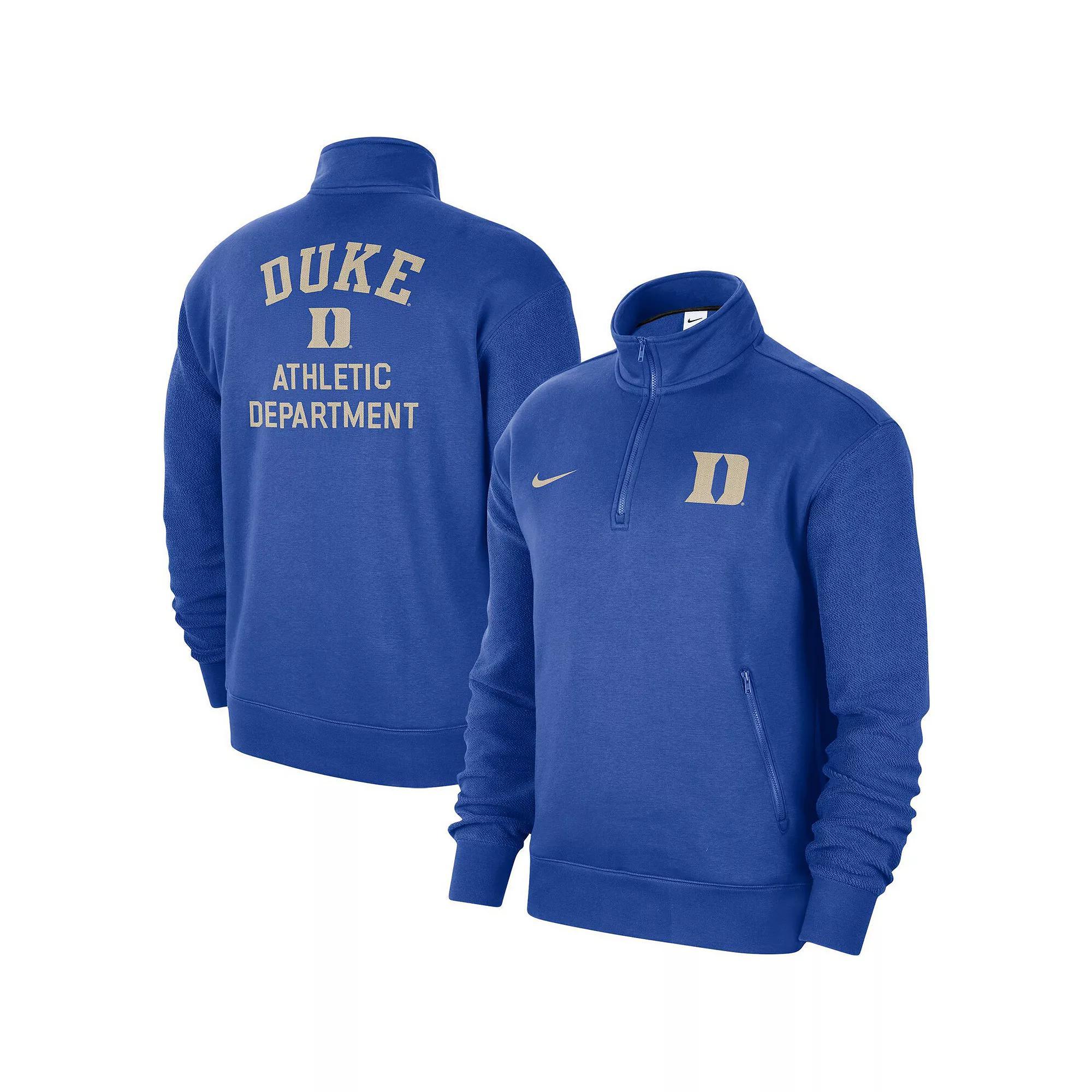Men's Nike Royal Duke Blue Devils Campus Athletic Department Quarter-Zip Sweatshirt, Size: Medium Product Image