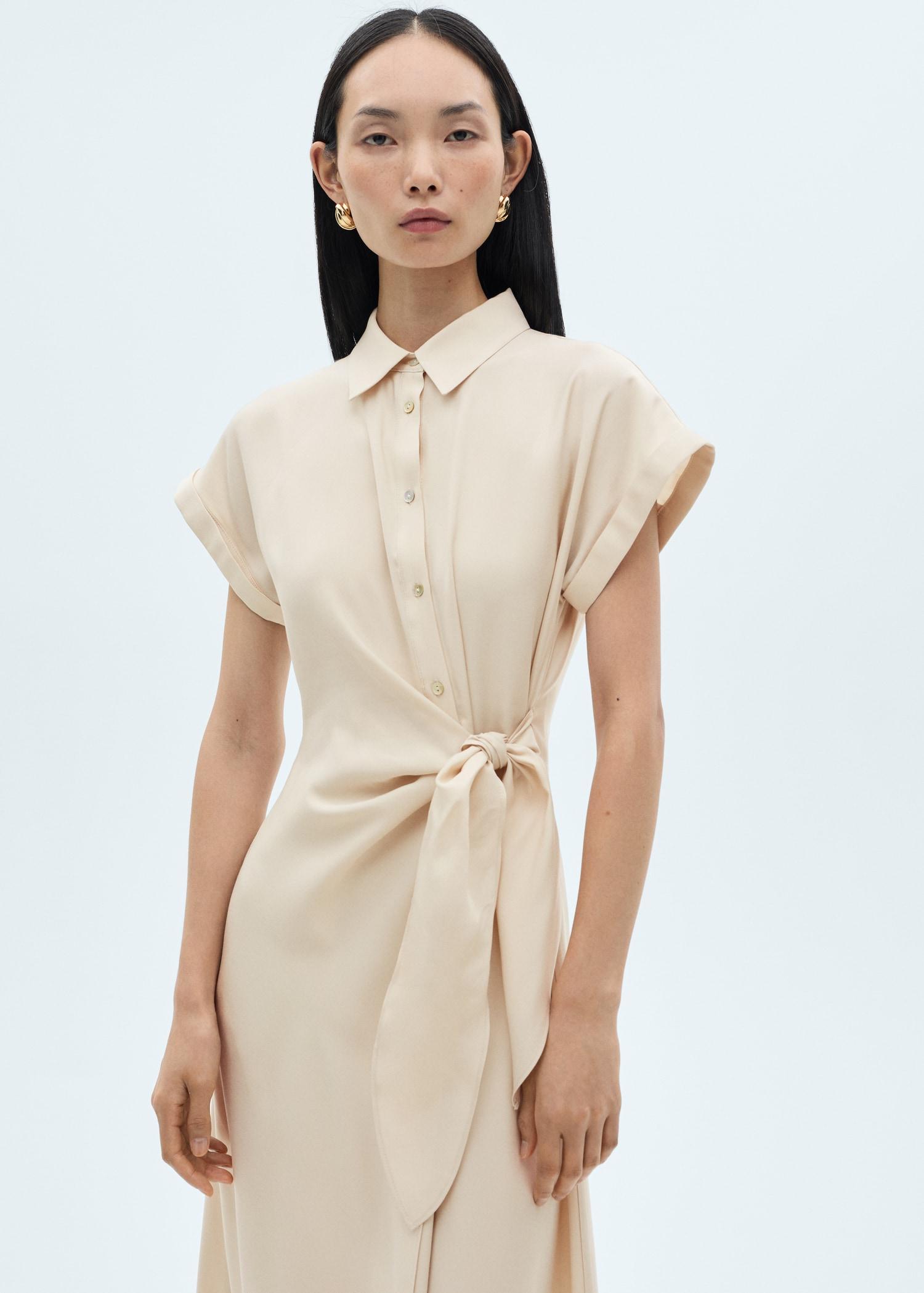Wrap shirt dress - Women | MANGO USA Product Image