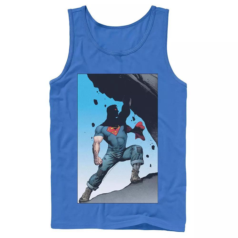 Men's DC Comics Superman Power Lift Comic Poster Tank Top, Size: Small, Blue Product Image
