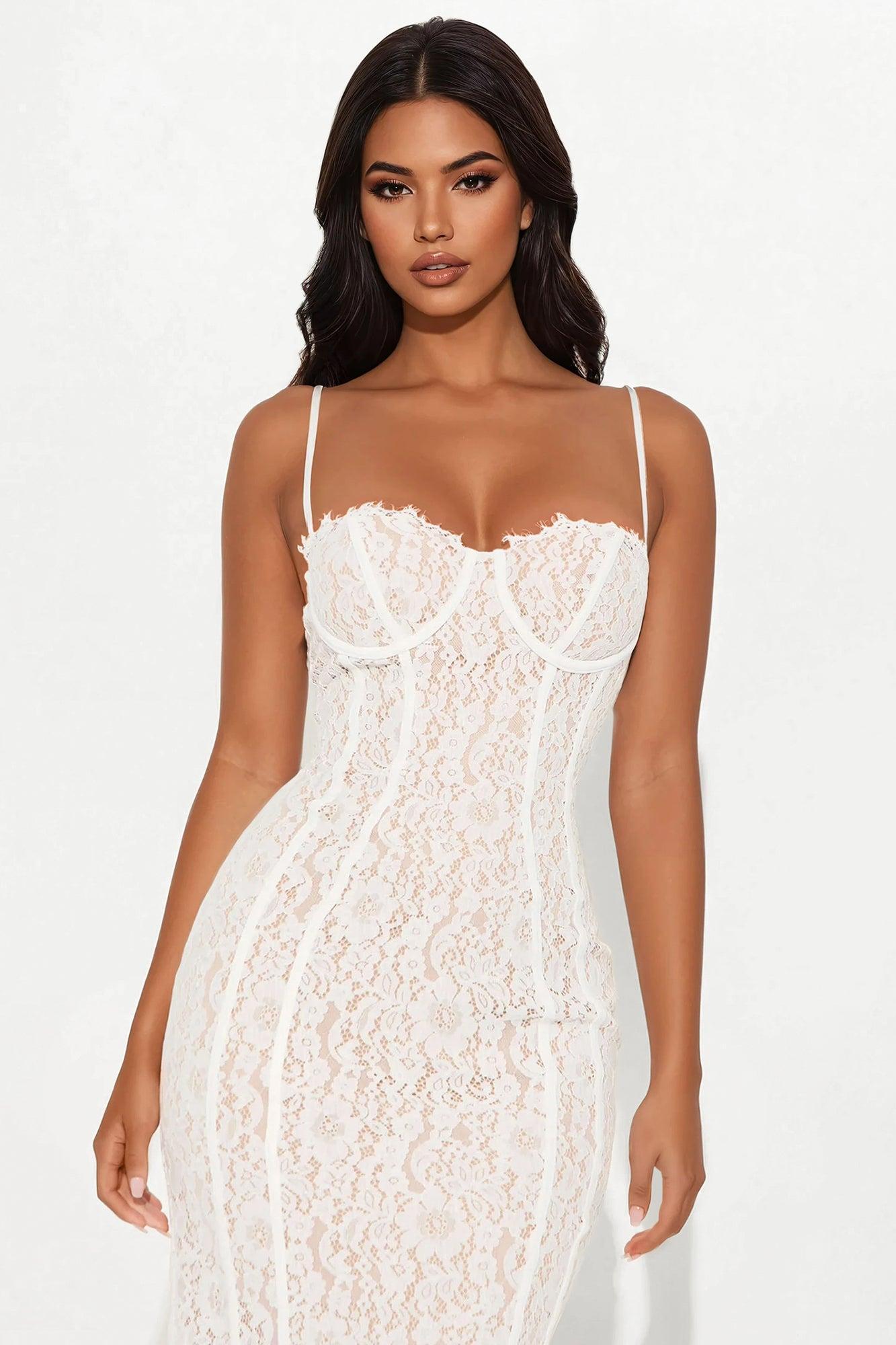 All In Love Lace Maxi Dress - White Product Image