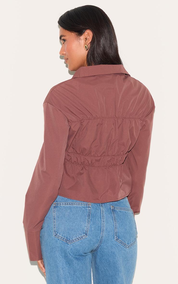 Dark Brown Shirred Shirt Product Image