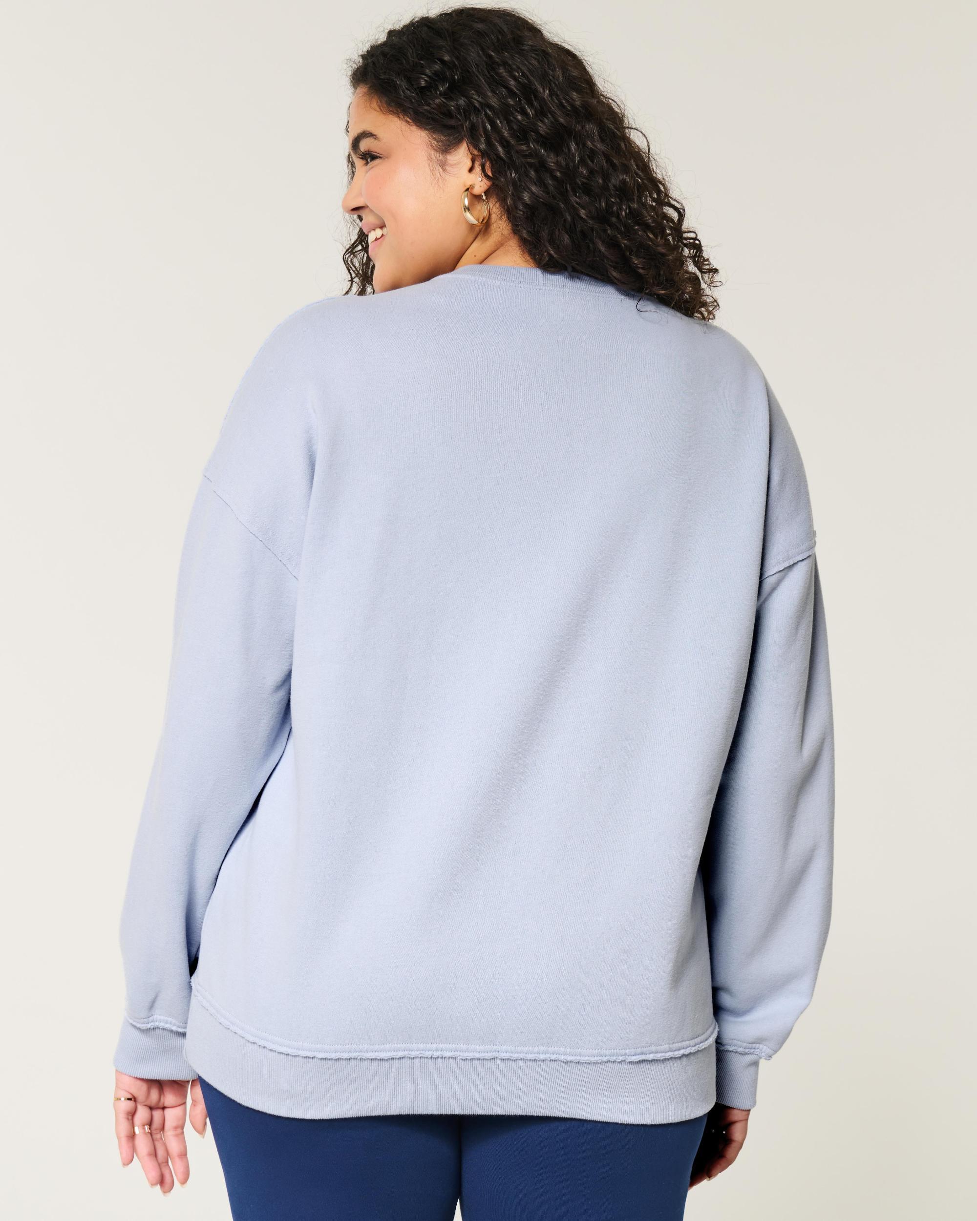 Oversized Camo Number Graphic Notch-Neck Sweatshirt Product Image