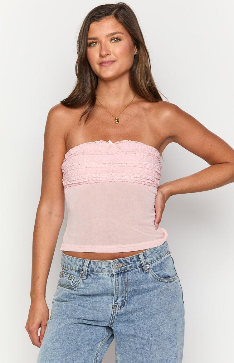 Aubrielle Pink Ruffle Top Girls Product Image