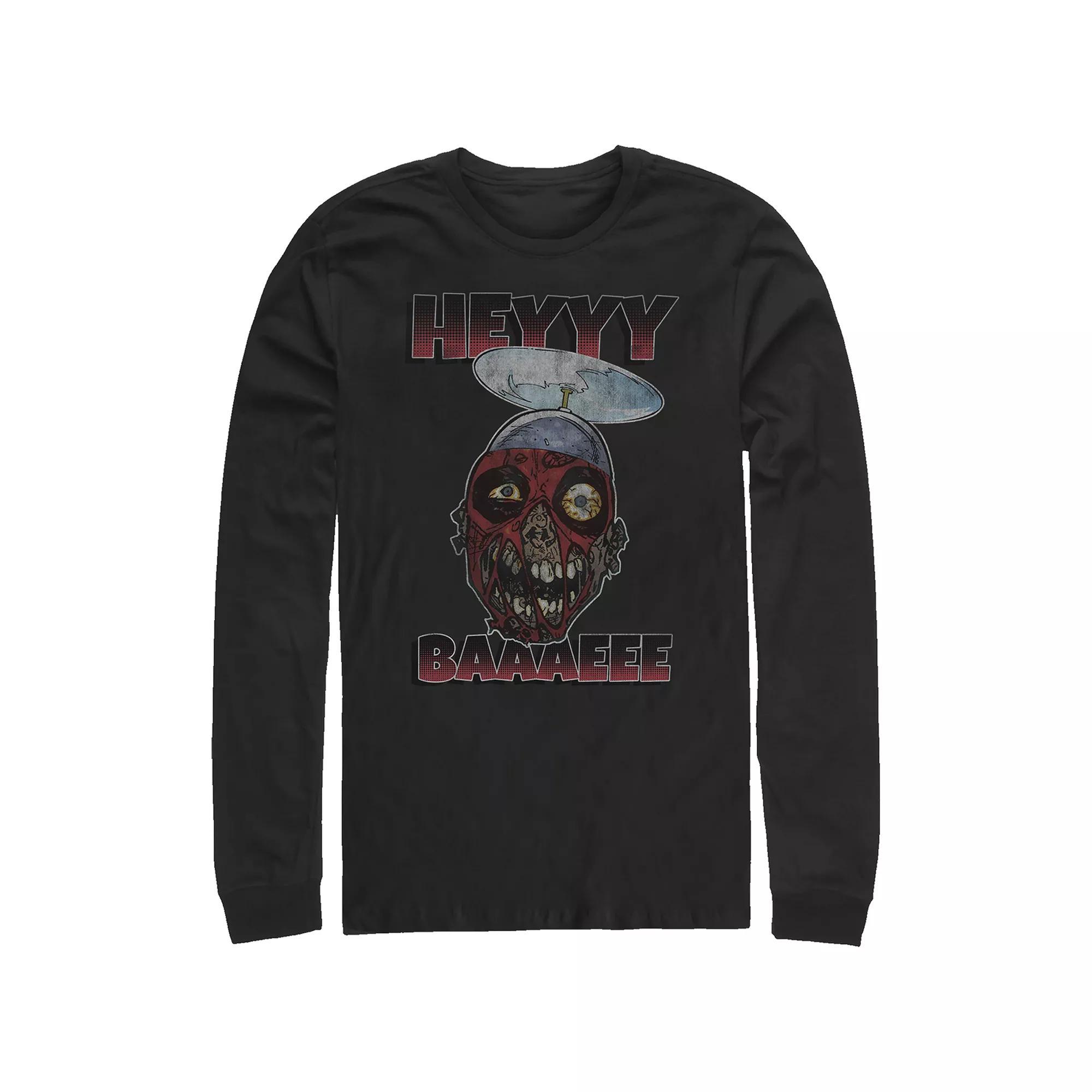 Big & Tall Marvel Deadpool Hey Baaaeee Long Sleeve Graphic Tee, Men's, Size: 5XB, Black Product Image