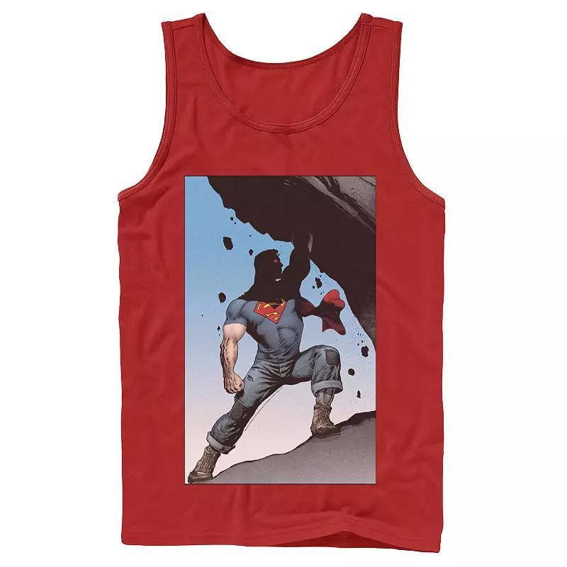 Men's DC Comics Superman Power Lift Comic Poster Tank Top, Size: Small, Blue Product Image