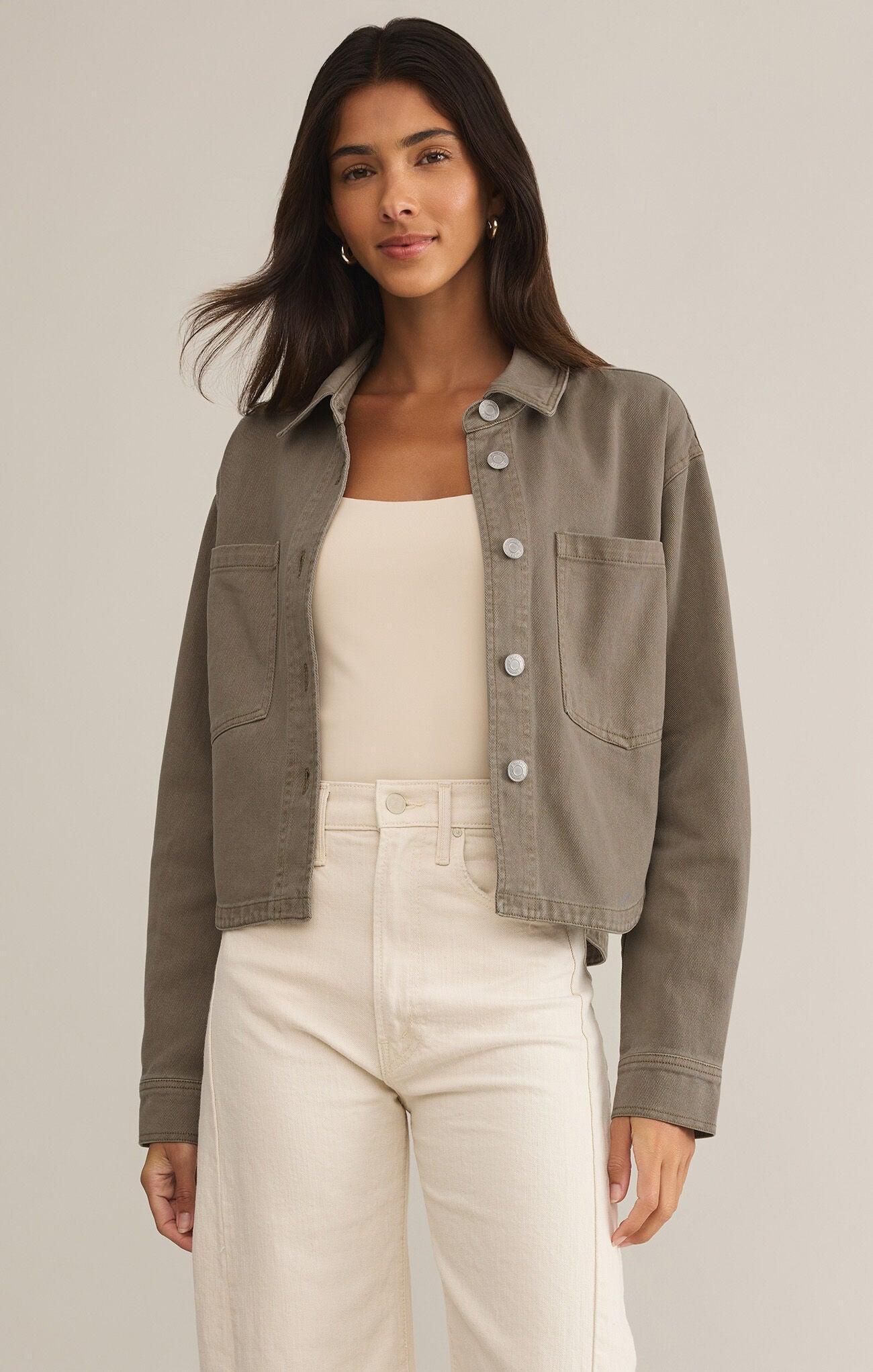 All Day Cropped Denim Jacket Product Image