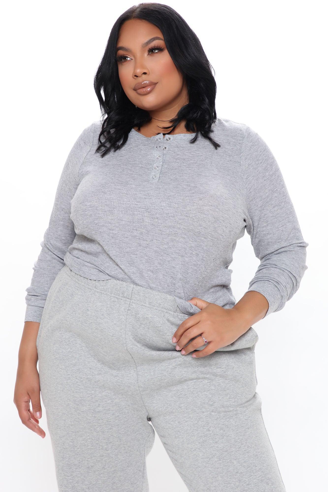 My Favorite Henley Top - HeatherGrey Product Image