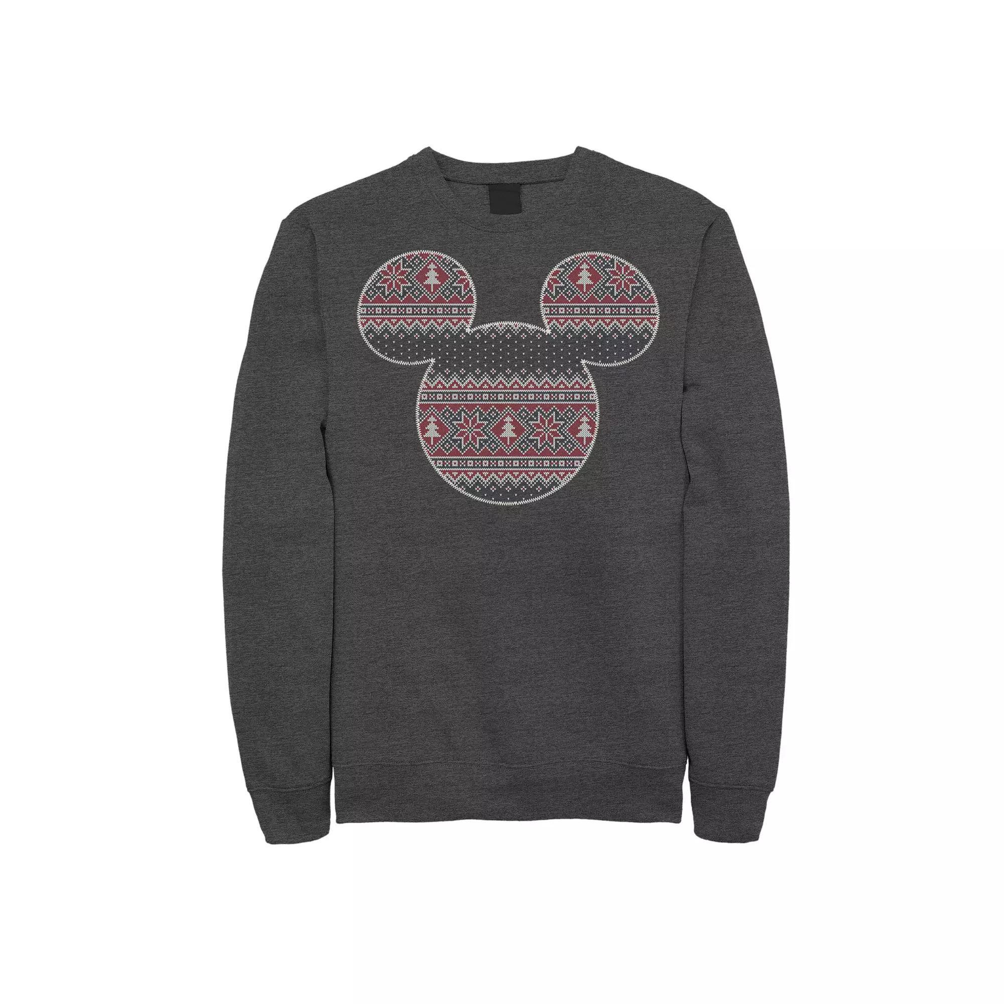 Disney's Mickey Mouse Men's Ugly Christmas Sweater Sweatshirt, Size: XXL, Grey Heather Product Image