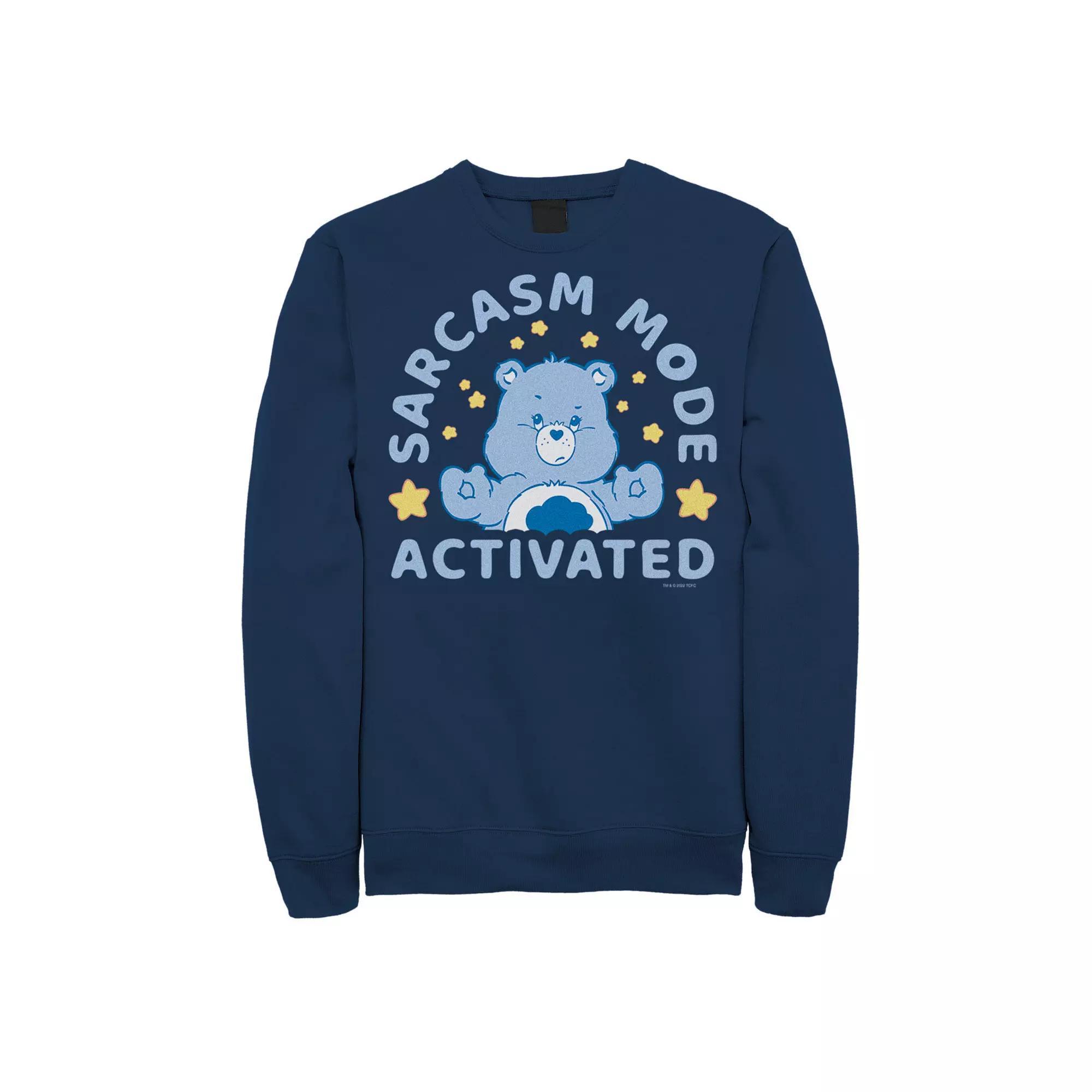 Men's Care Bears Sarcasm Mode Activated Graphic Fleece, Size: Large, Blue Product Image