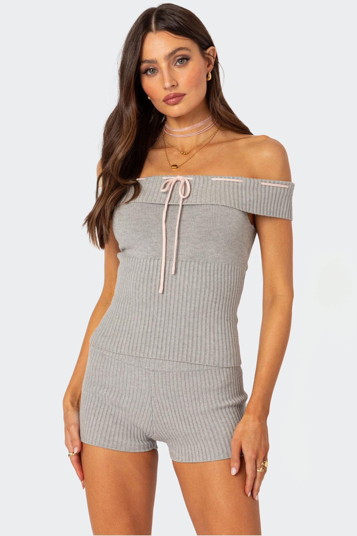 Bow Time Knit Micro Shorts Product Image