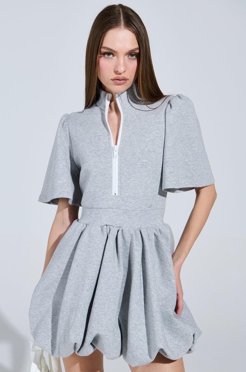 NAME OF THE GAME SHORT SLEEVE ZIPPERED MINI DRESS Product Image