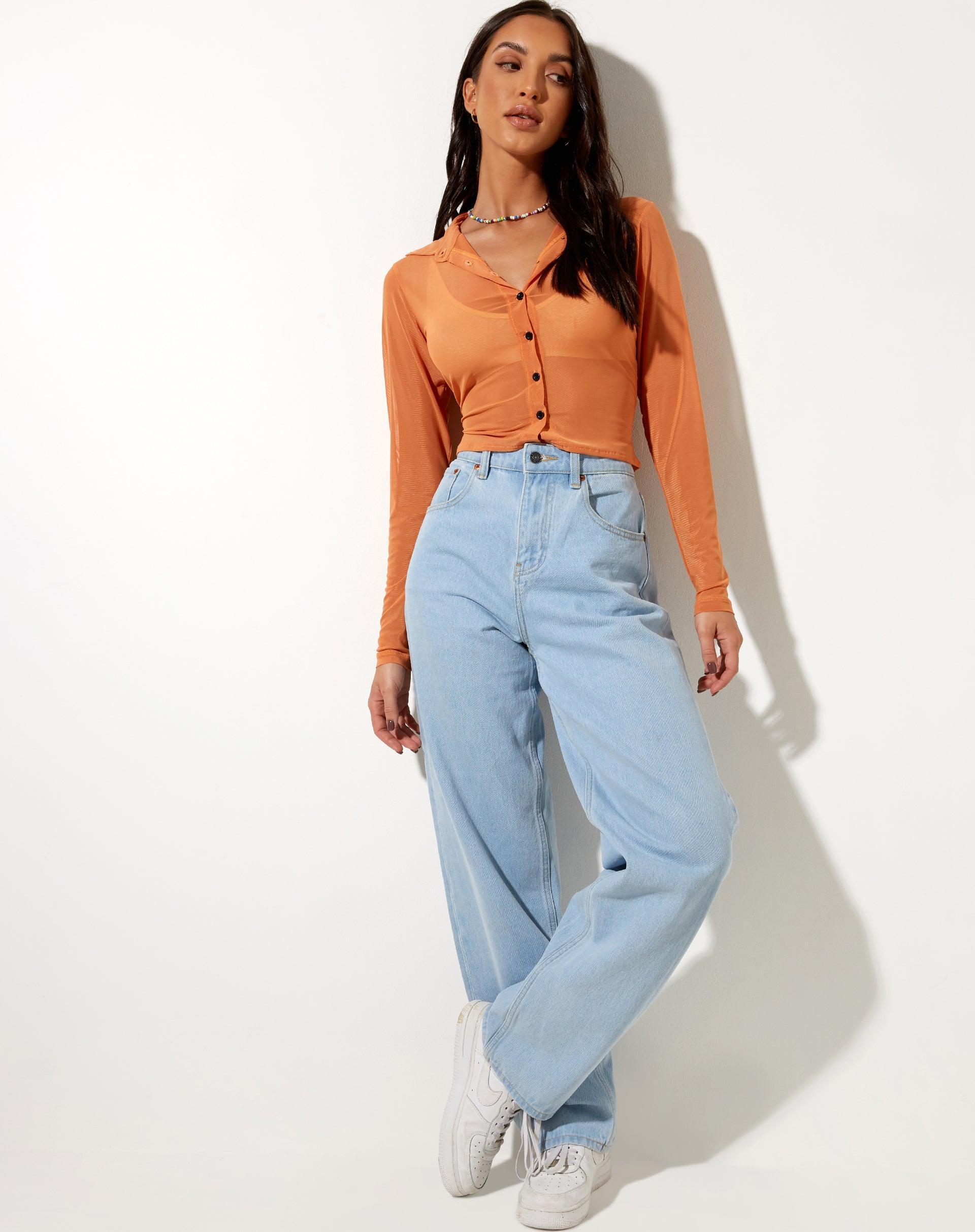 Kelly Shirt in Mesh Orange Product Image