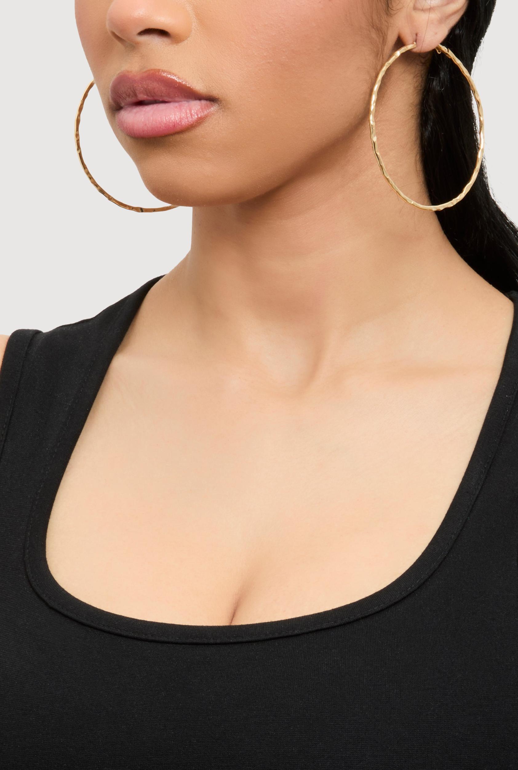 Assorted Textured Hoop Earrings Set of 6 Female Product Image