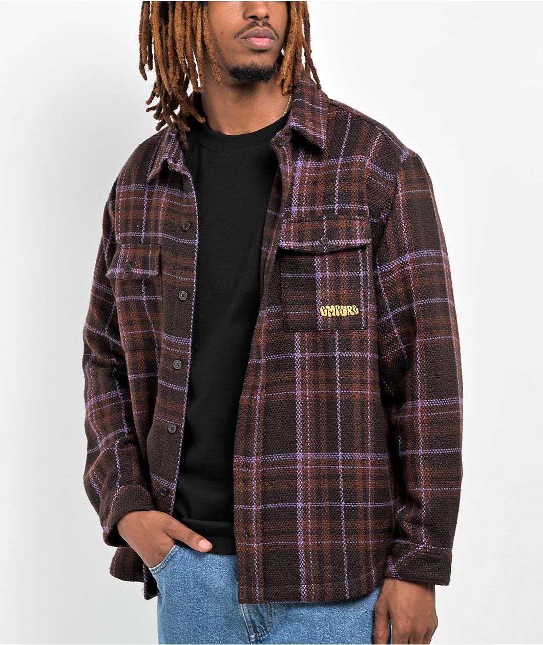 Empyre Eddy Brown & Purple Flannel Shirt Product Image