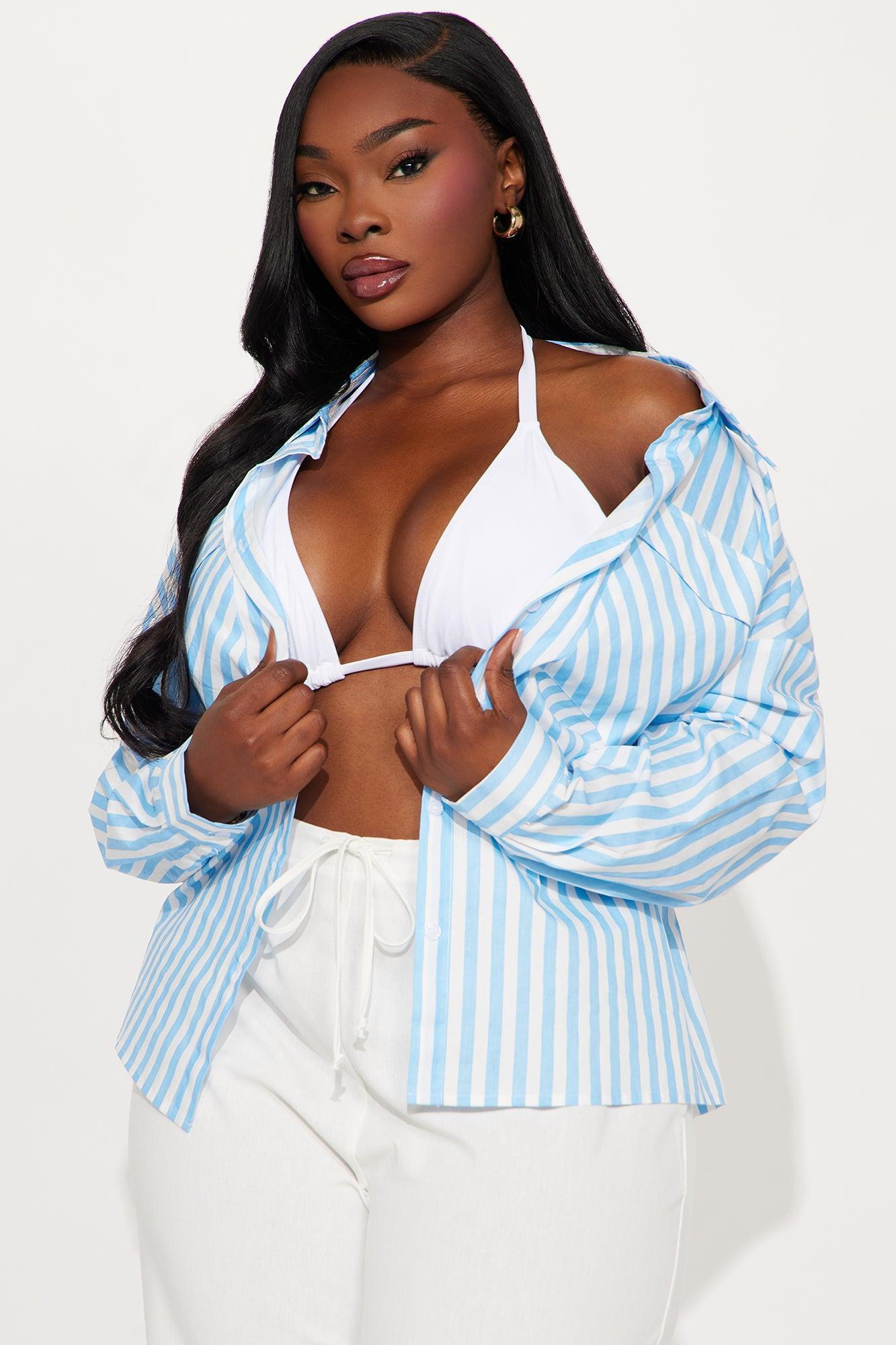 Between The Stripes Poplin Shirt - Blue/combo Product Image