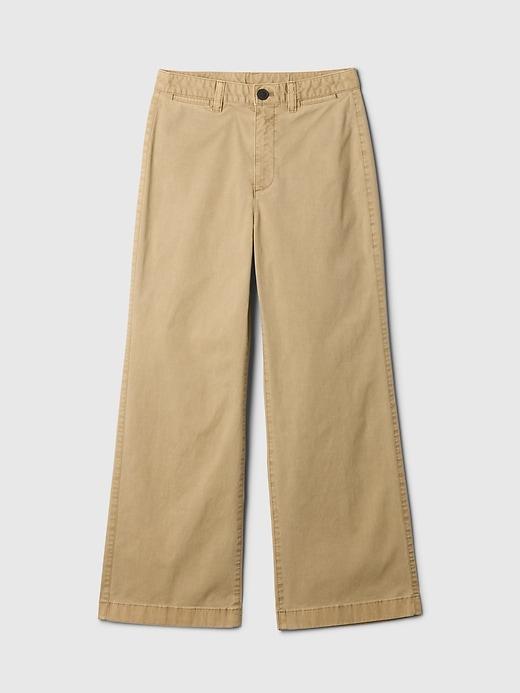 High Rise Stride Wide-Leg Ankle Khakis Product Image