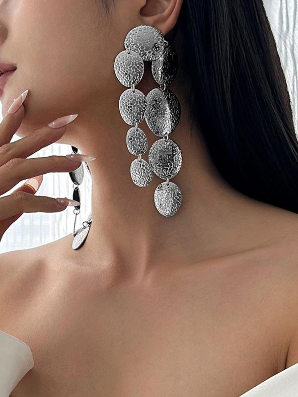 Geometric Tasseled Drop Earrings Necklaces Accessories Product Image